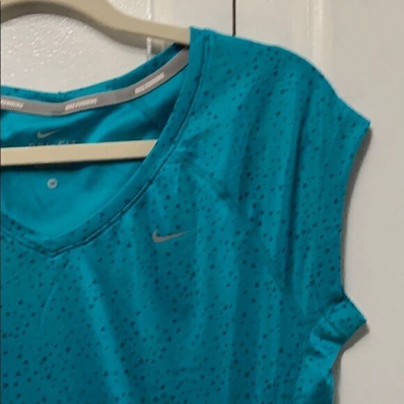 Nike Dri-fit Running Teal athletic Top size S - Picture 4 of 8